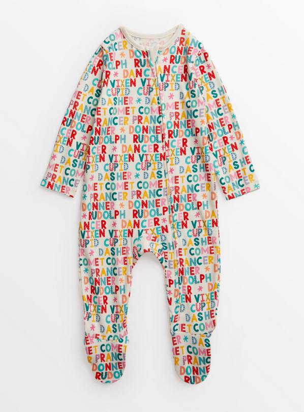 Christmas Reindeer Name Sleepsuit 6-9 months